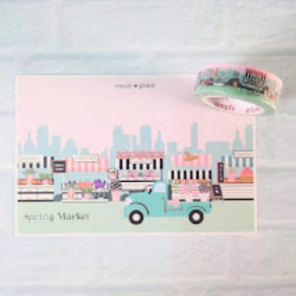 simply gilded Passports Spring Market Washi Tape & Postcard